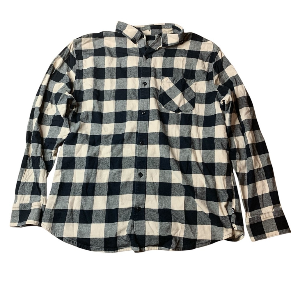 Ripzone Black & White Buffalo Plaid Flannel Shirt - Men's XL / TG